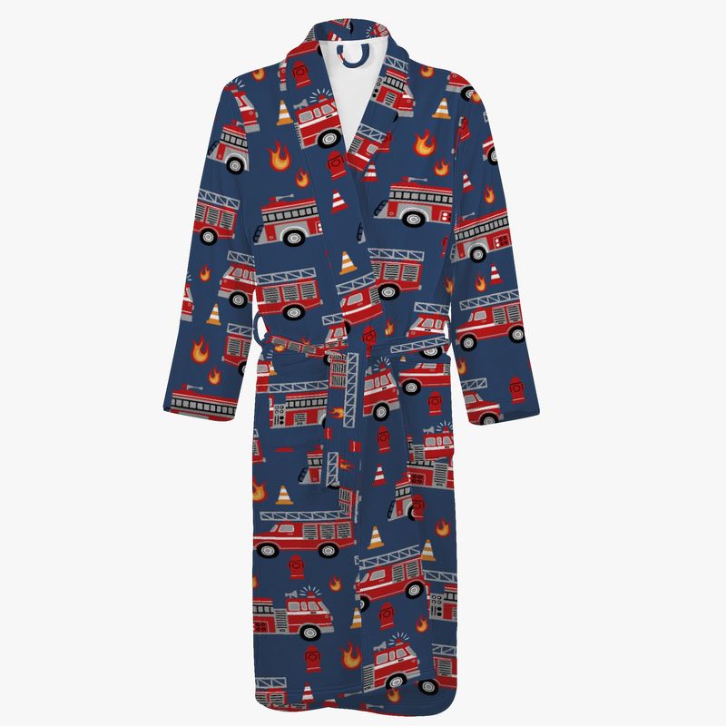 Dark blue fire engine bathrobe
