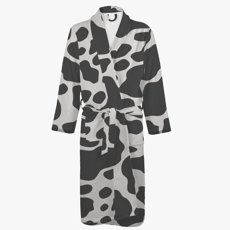 Cowhide pattern bathrobe