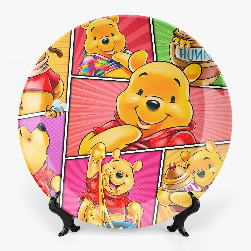 Colorful motif plate with Winnie the Pooh