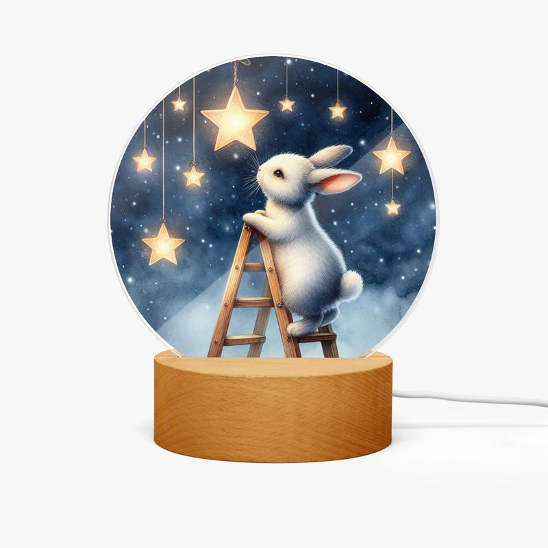 LED acrylic night light rabbit - stars