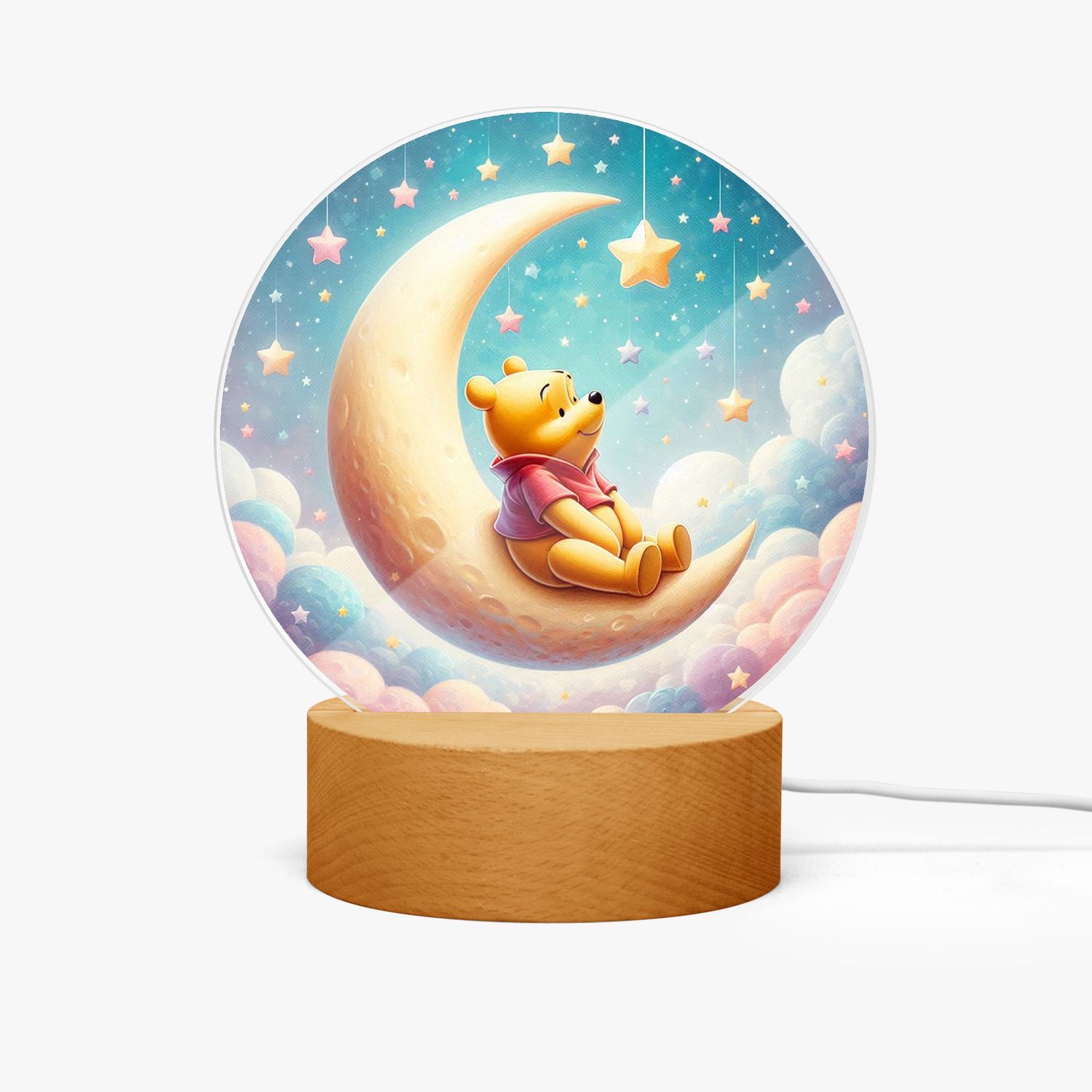 LED acrylic night light round Winnie the Pooh - moon