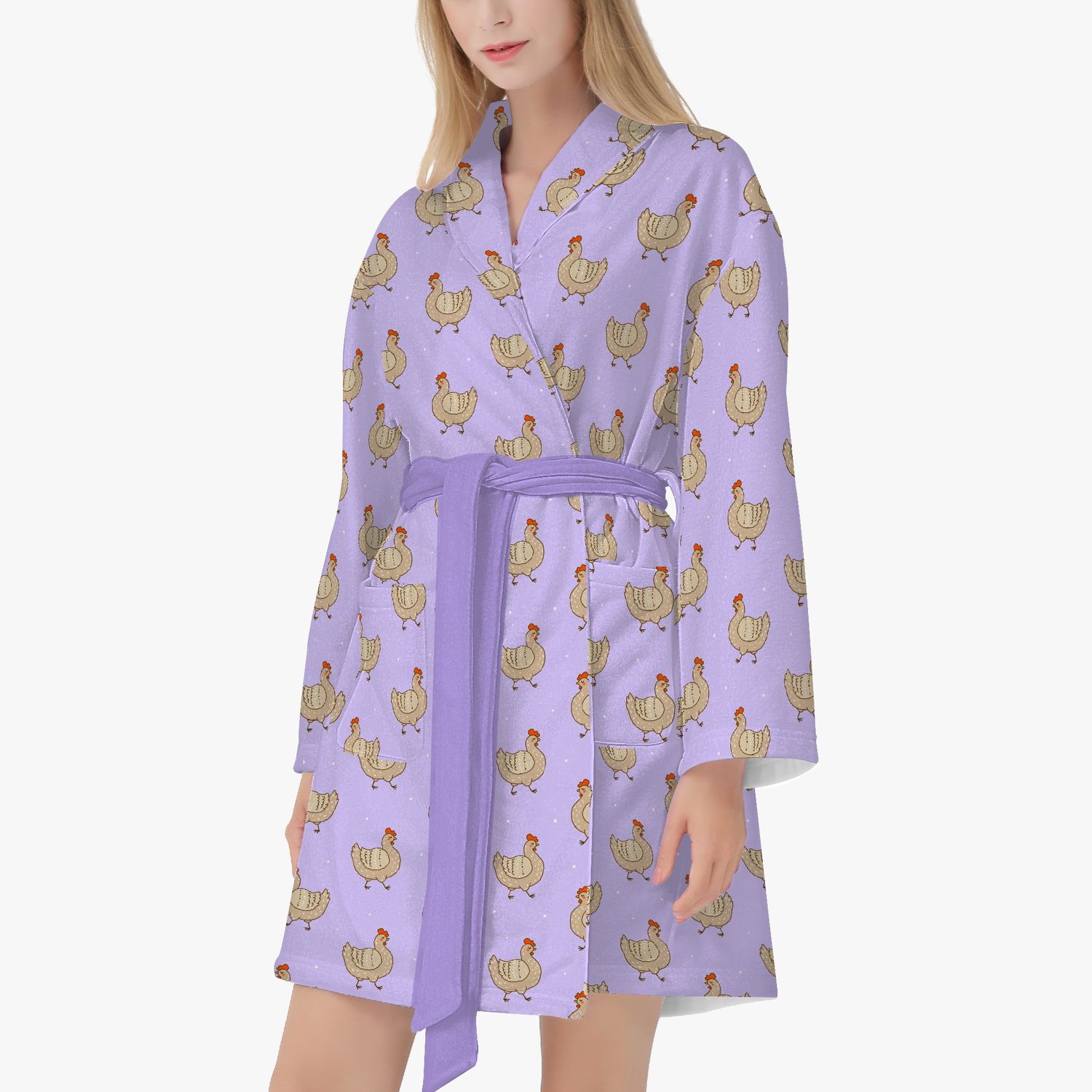 Lilac hens bathrobe