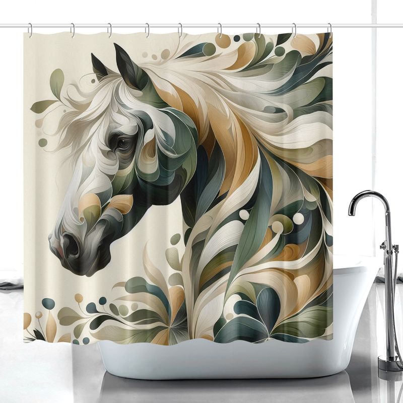 Abstract - Horse Shower Curtain