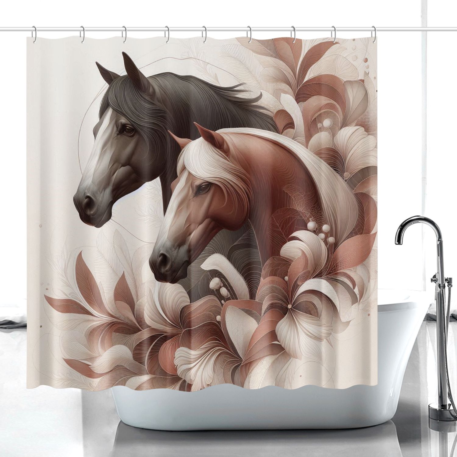 Modern - Horse Shower Curtain