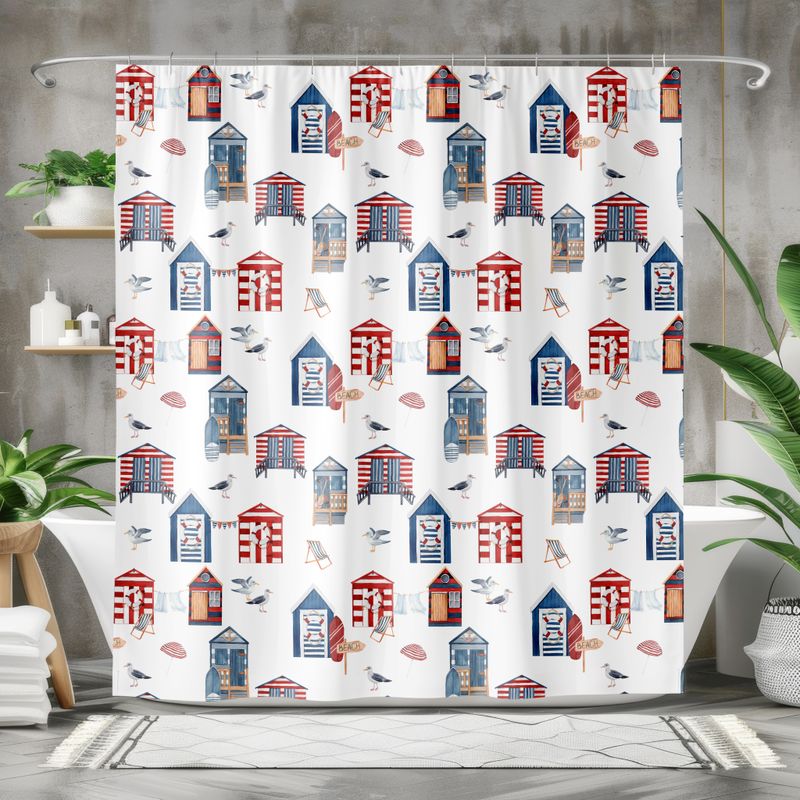 Nautical - White Beach House Shower Curtain