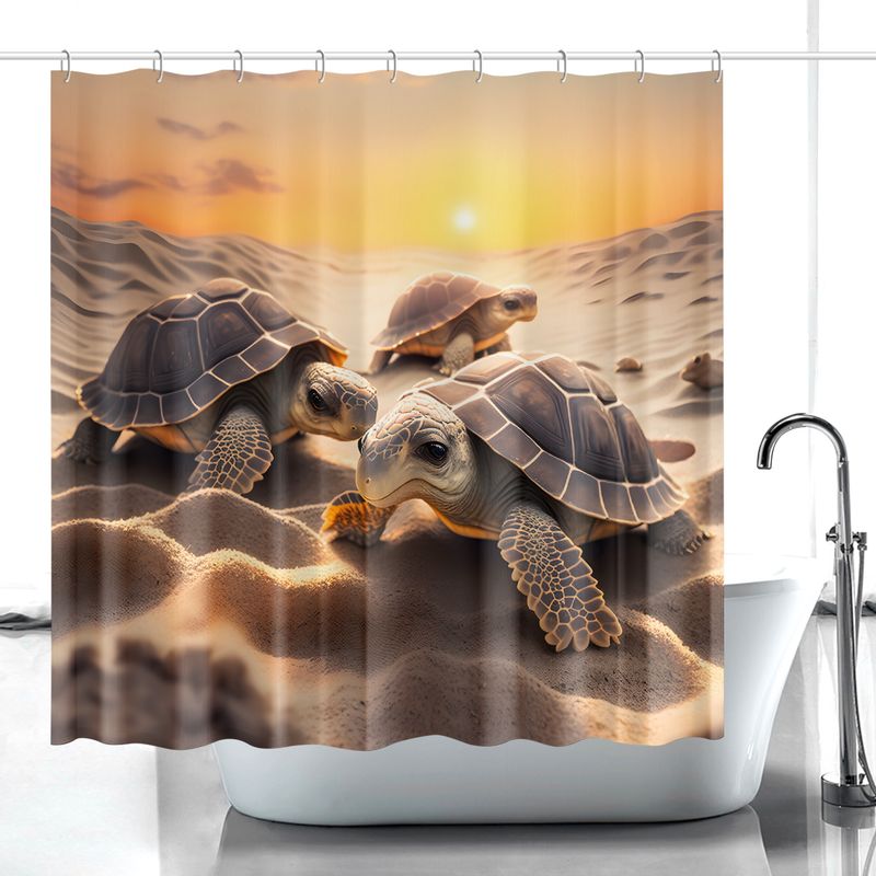 Tortoise shower curtain