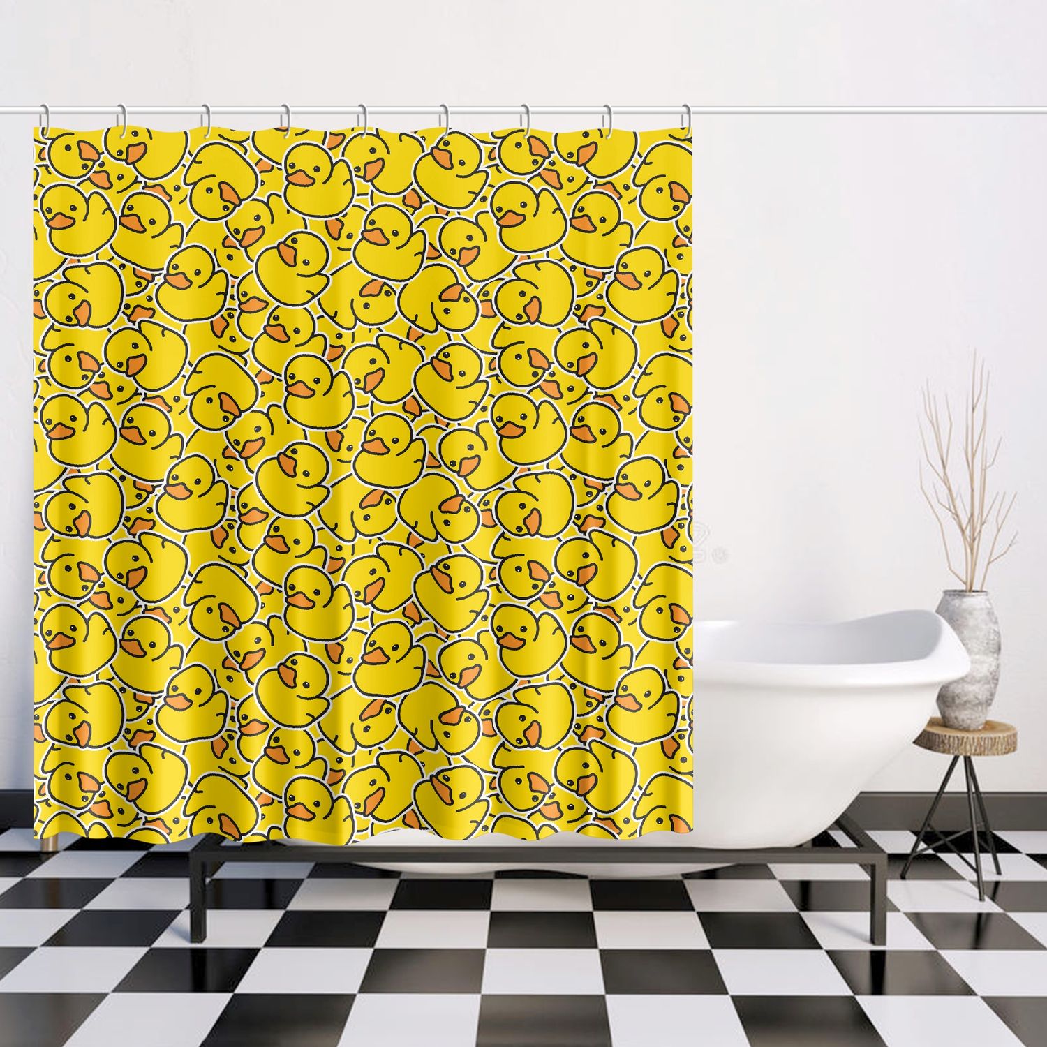Lustiger Meerschweinchen Duschvorhang, 183x183 Cm, Wasserdichter Polyester, Inkl. 12 Haken