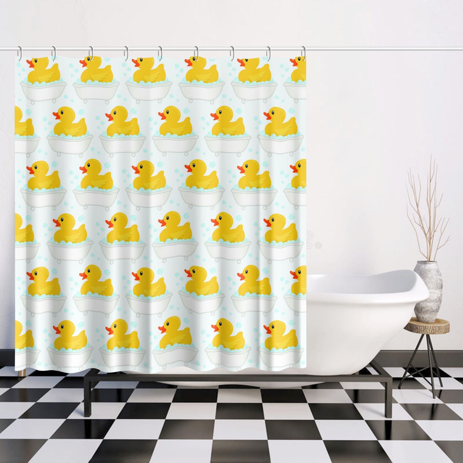 Canards en caoutchouc drôles - rideau de douche de baignoire