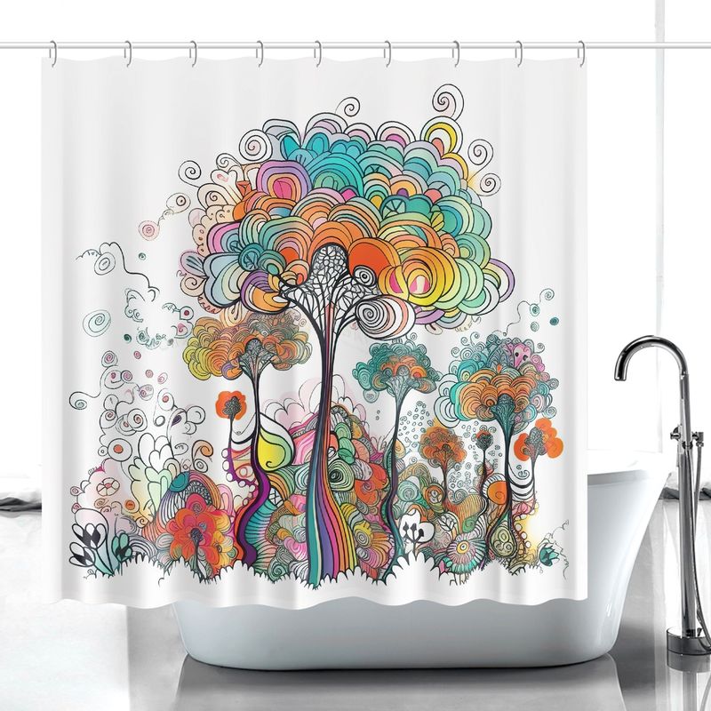 Colorful - Abstract Trees Shower Curtain