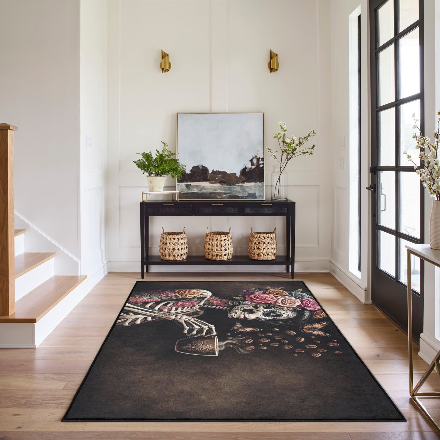 Brown Skeleton Woman - Coffee Rug
