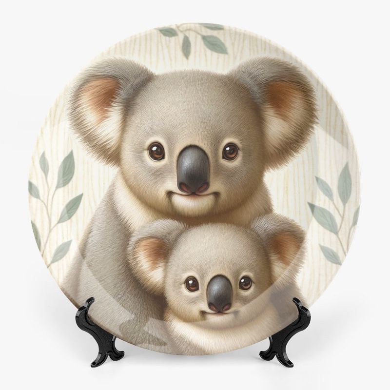 Motif plate with cute koala bears