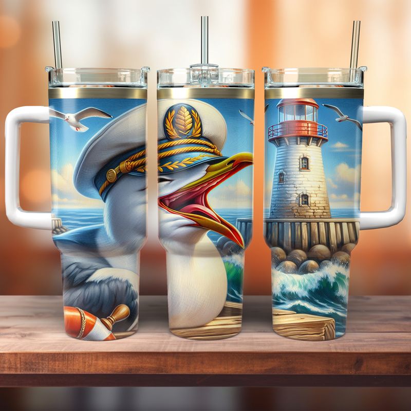 Car Tumbler - To Go - Laughing Seagull - Lighthouse