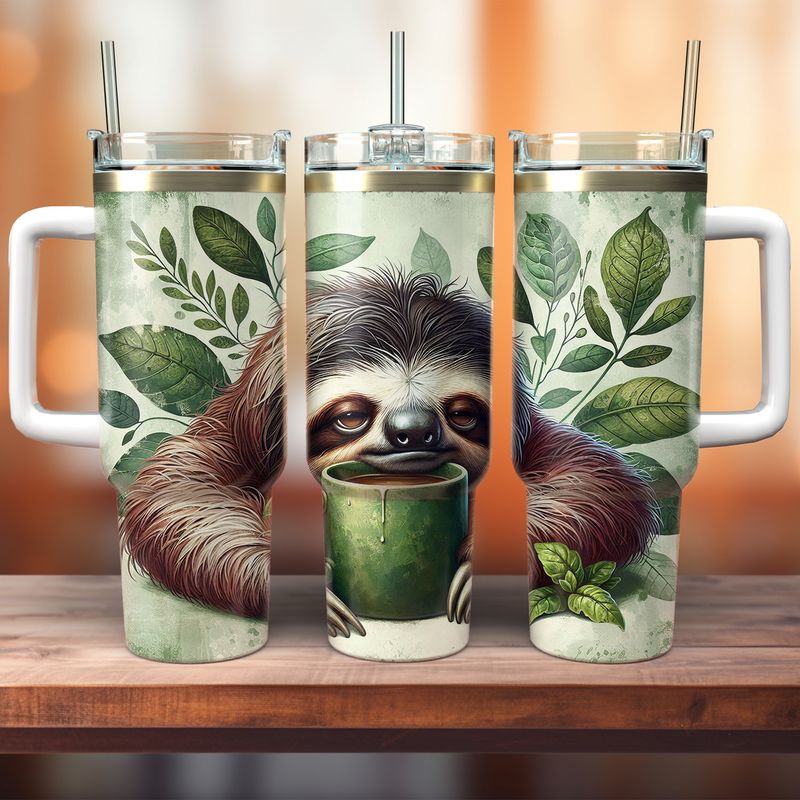 Tumbler with Handle - ToGo - Sleepy Sloth