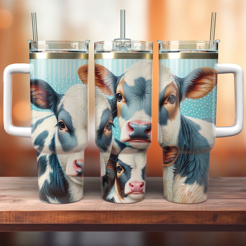 Tumbler with handle - ToGo - Adorable cows