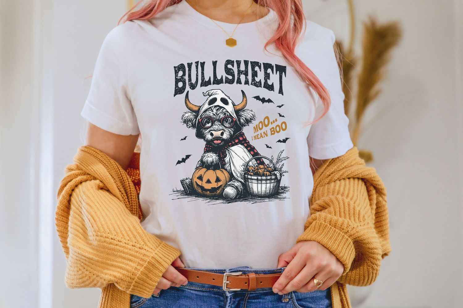 Damen T-Shirt &quot;Bullsheet&quot; Highland Kuh