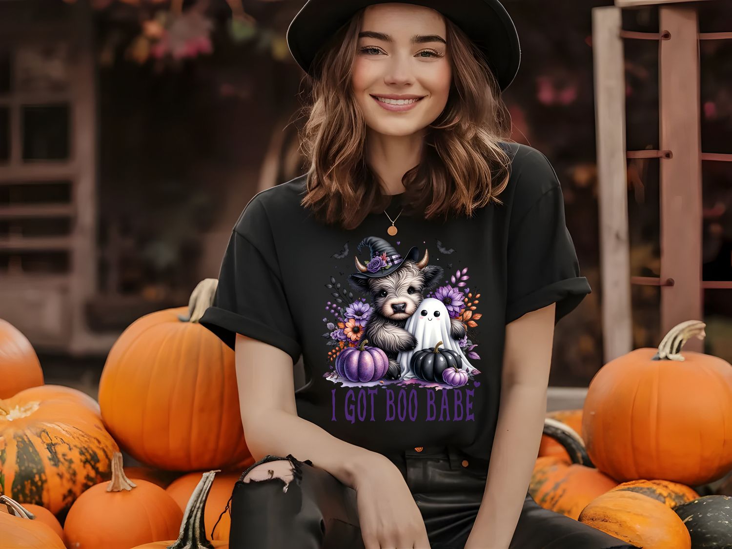 Damen T-Shirt &quot;I Got Boo Babe&quot; Highland Kuh