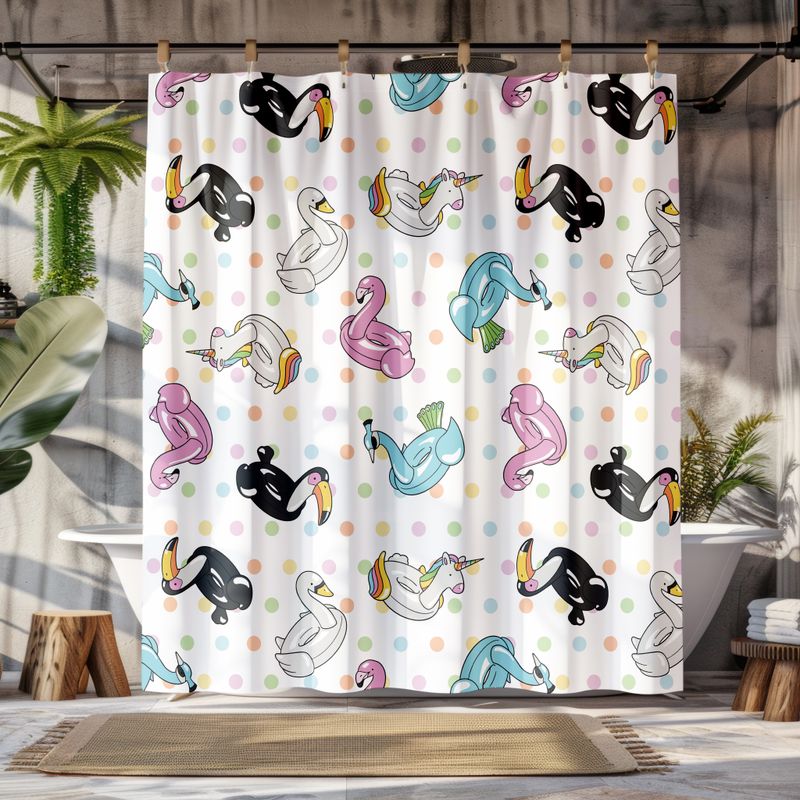 Adorable kangaroo shower curtain