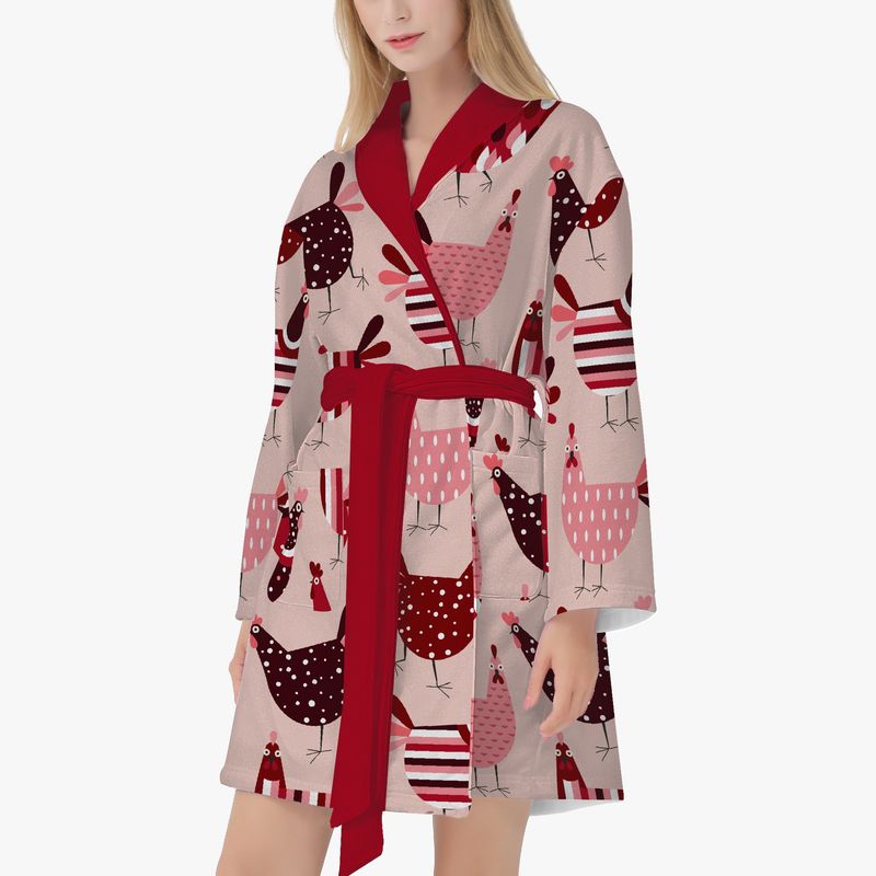 Bordeaux chicken bathrobe