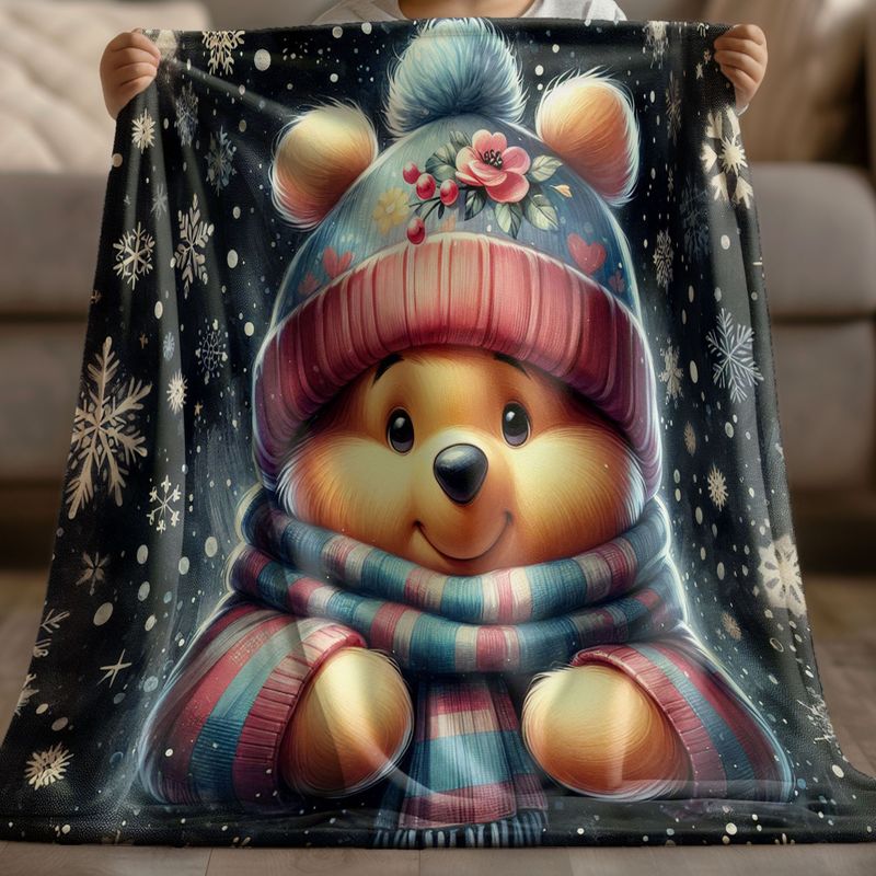 Winterliche Winnie the Pooh Kuscheldecke