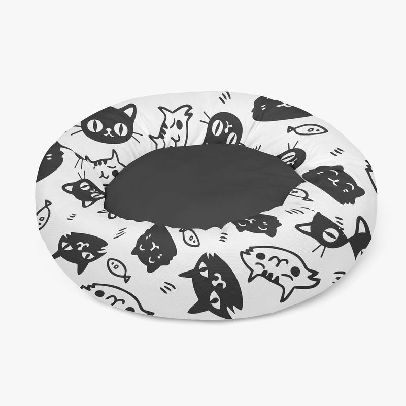 White-black pet bed cartoon cat