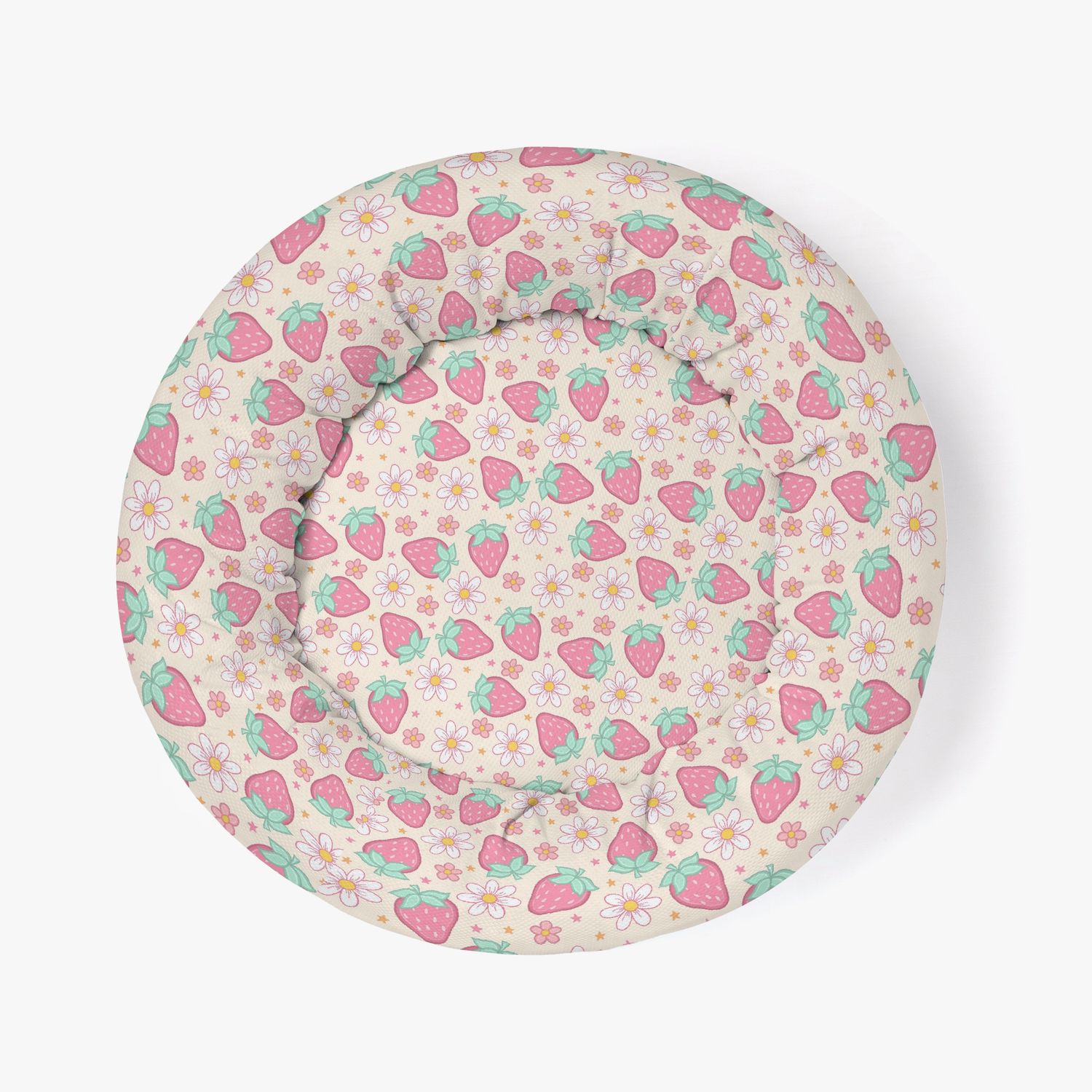 Pet bed strawberry - floral pattern