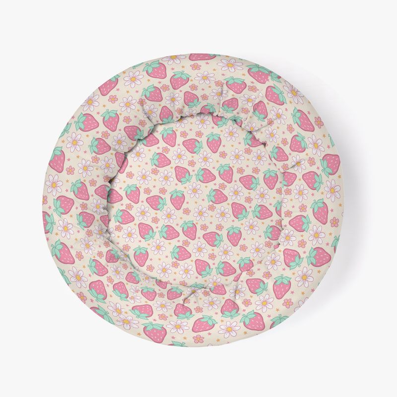 Pet bed strawberry - floral pattern