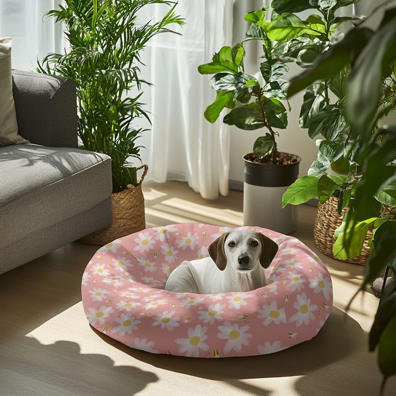 Pet bed bees - floral pattern