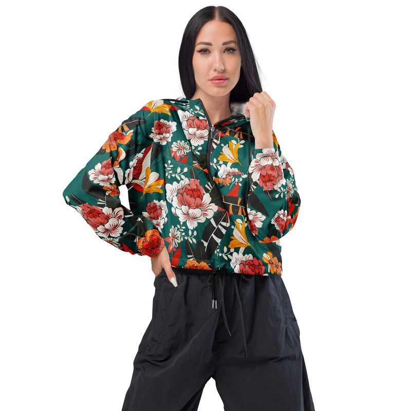 Cropped Windbreaker - Floral
