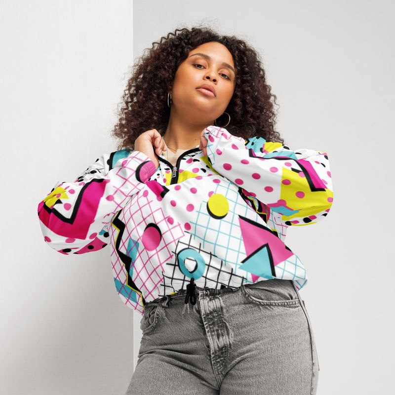 Cropped windbreaker - retro