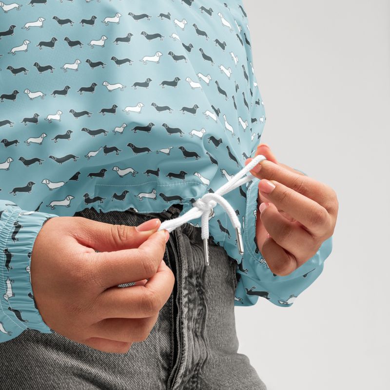 Cropped Windbreaker - Light Blue - Dachshund
