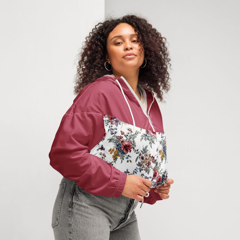 Cropped windbreaker “Bouquet Flowers”