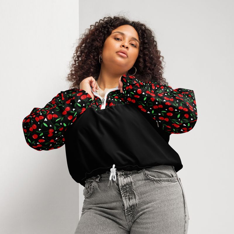 Cropped windbreaker Red Cherries