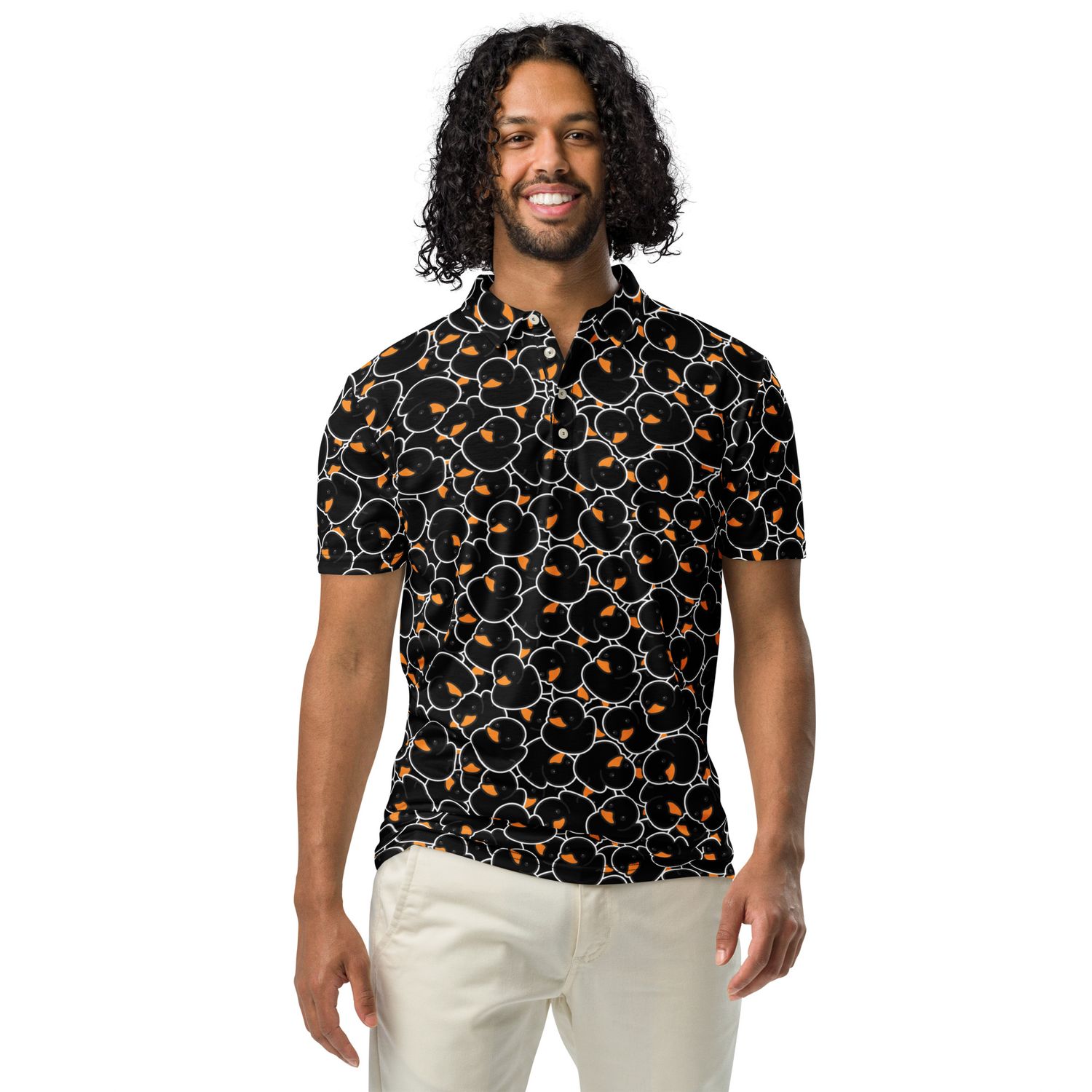 Black rubber duck polo shirt