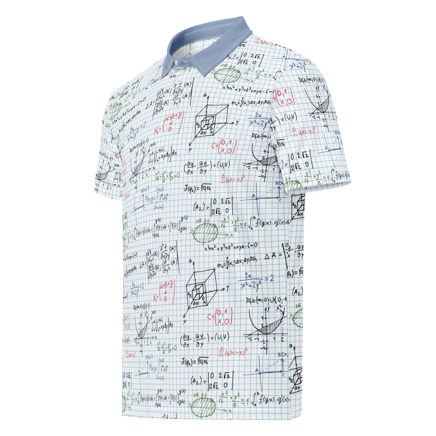 Blue checkered mathematics polo shirt