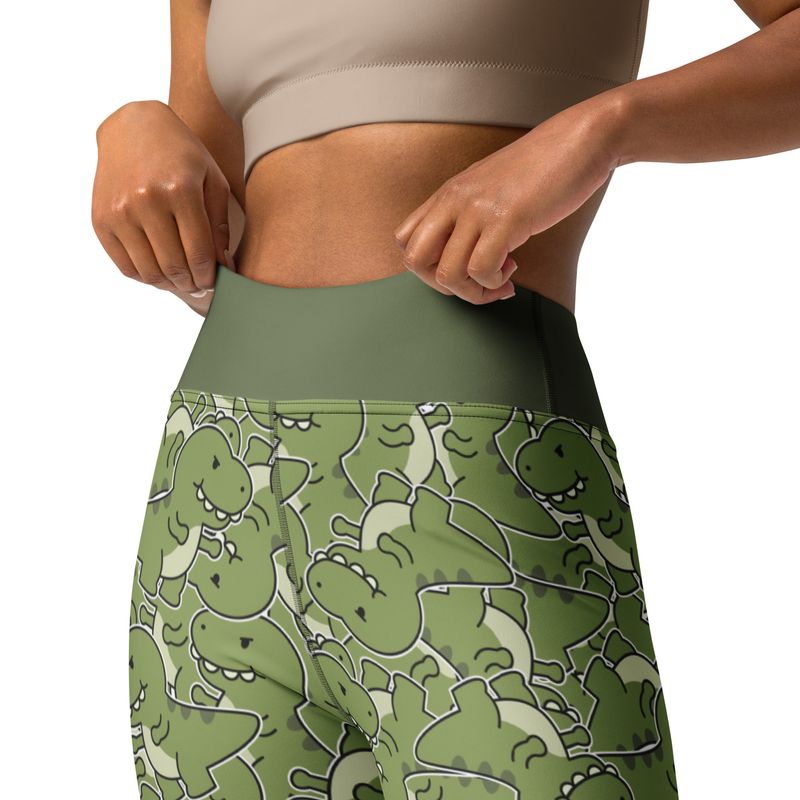 Cartoon Dinosaur - T-Rex High-Waist Leggings