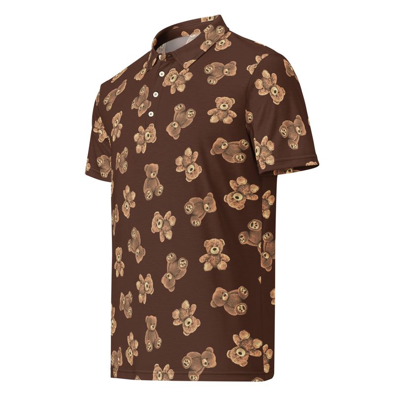 Brown teddy bear polo shirt