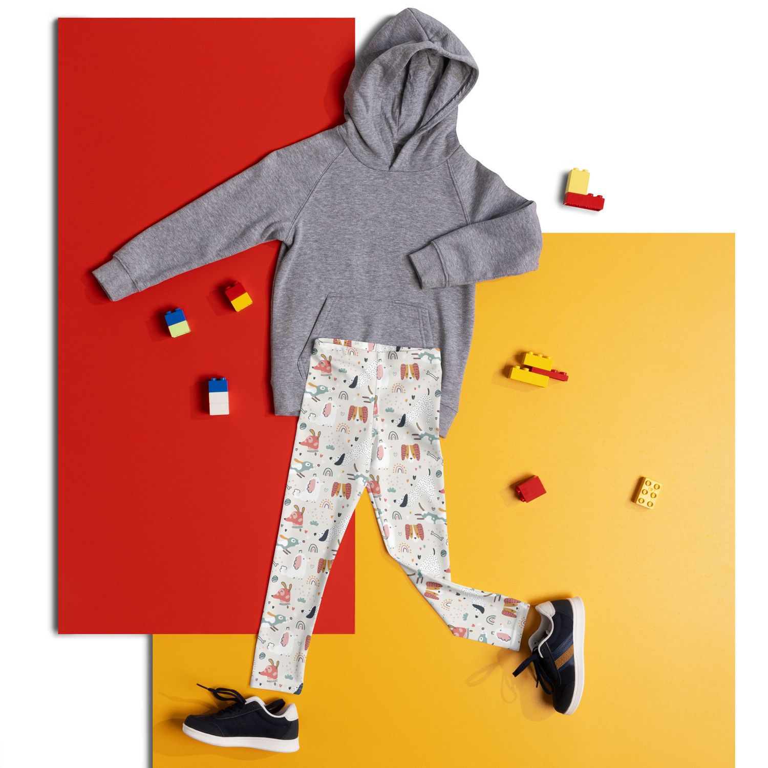 Children&#39;s leggings beige - dog pattern