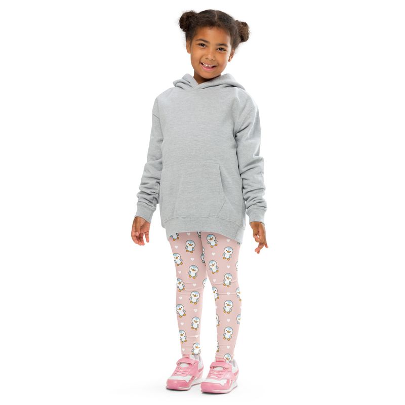 Kinder-Leggings Rosa - Pinguin