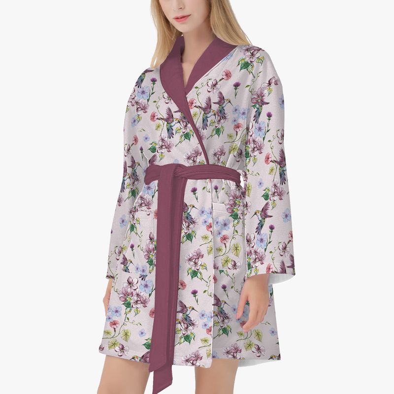 Floral Hummingbird Bathrobe