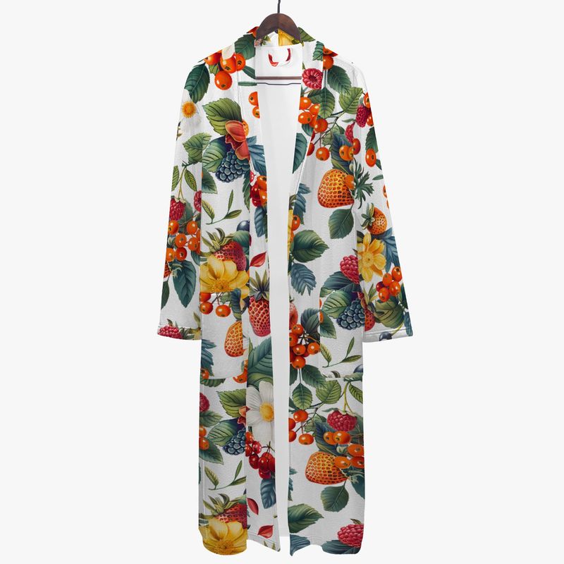 Summery bathrobe with flowers and berries