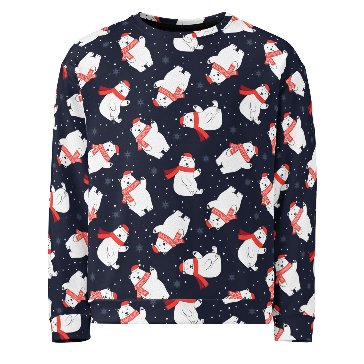 Christmas - Polar Bear Unisex Sweater Dark Blue