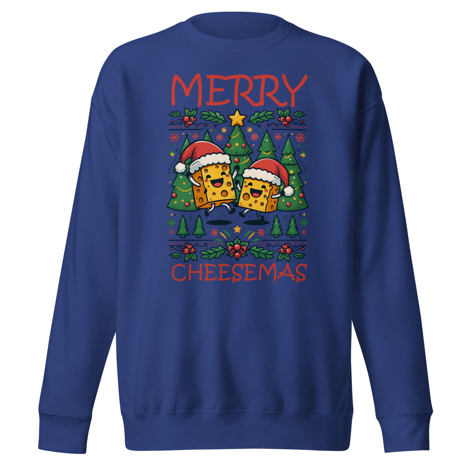 Premium Unisex Sweater - &quot;Merry Cheesemas&quot; Christmas Cheese