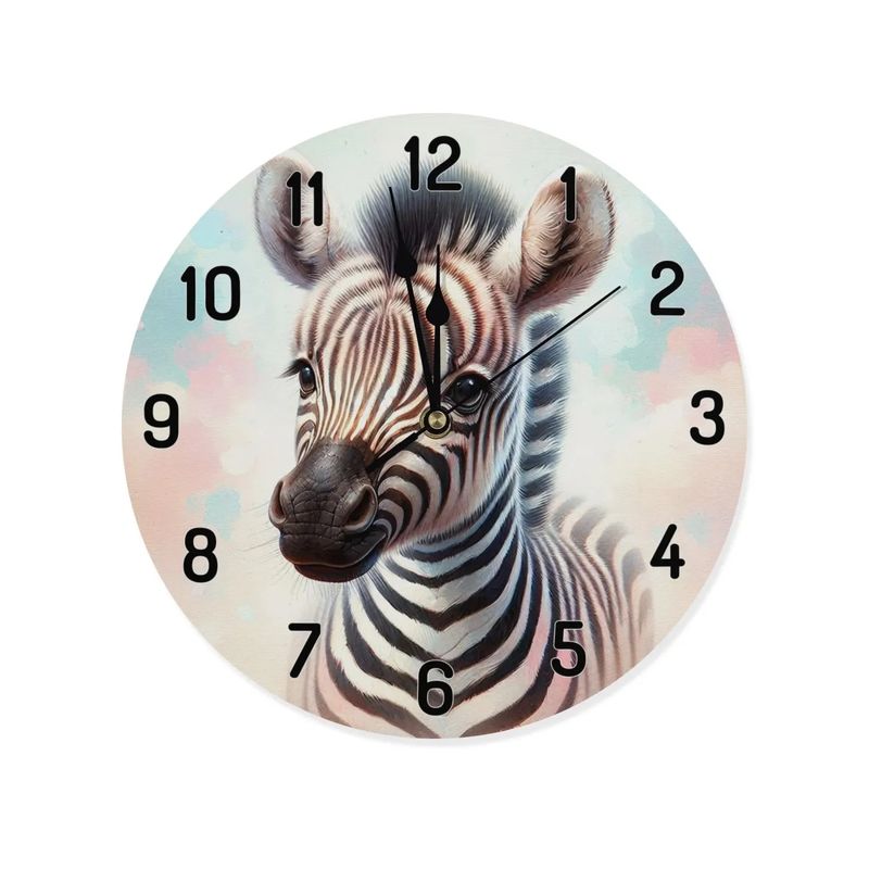 Wooden wall clock - zebra motif