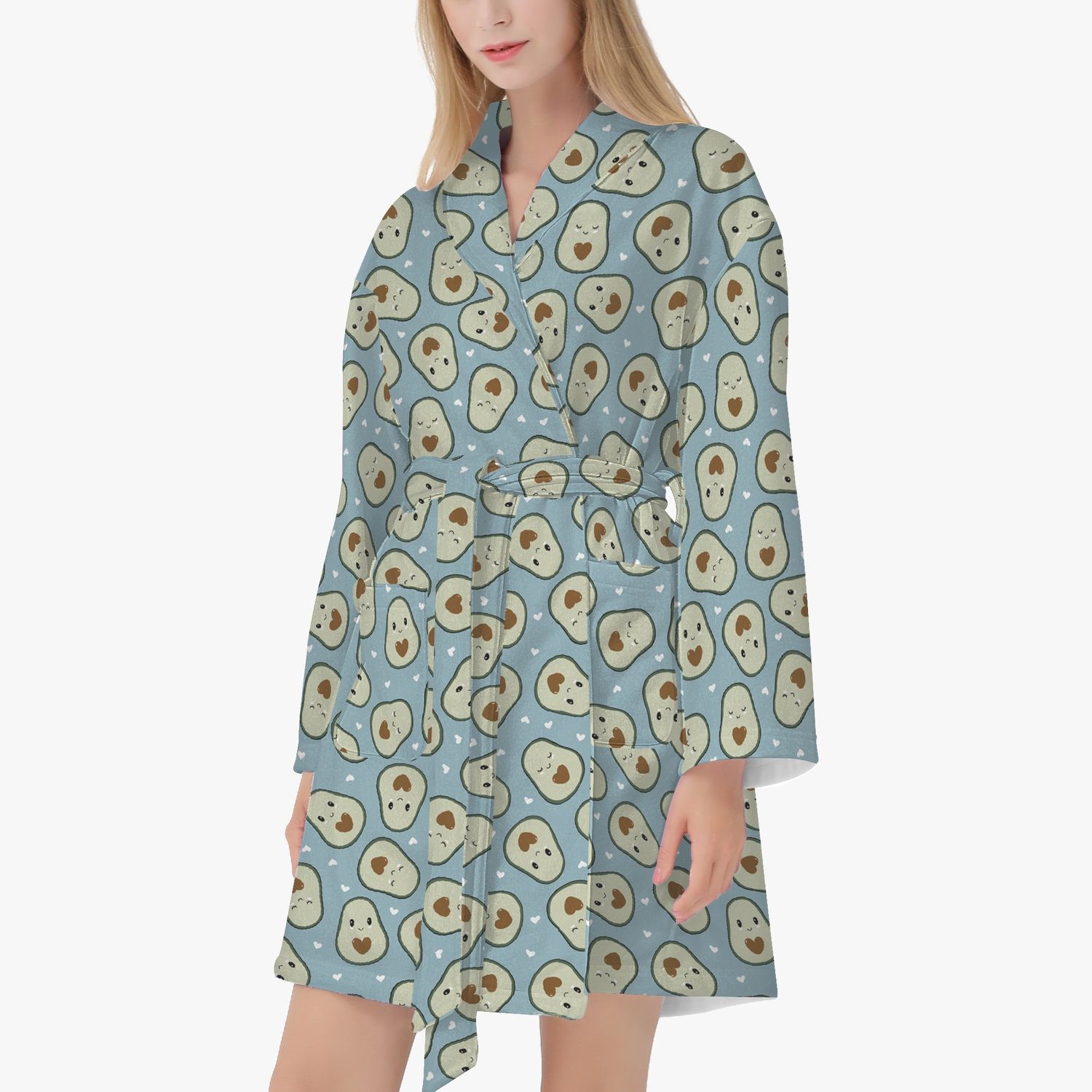 Avocado pattern bathrobe
