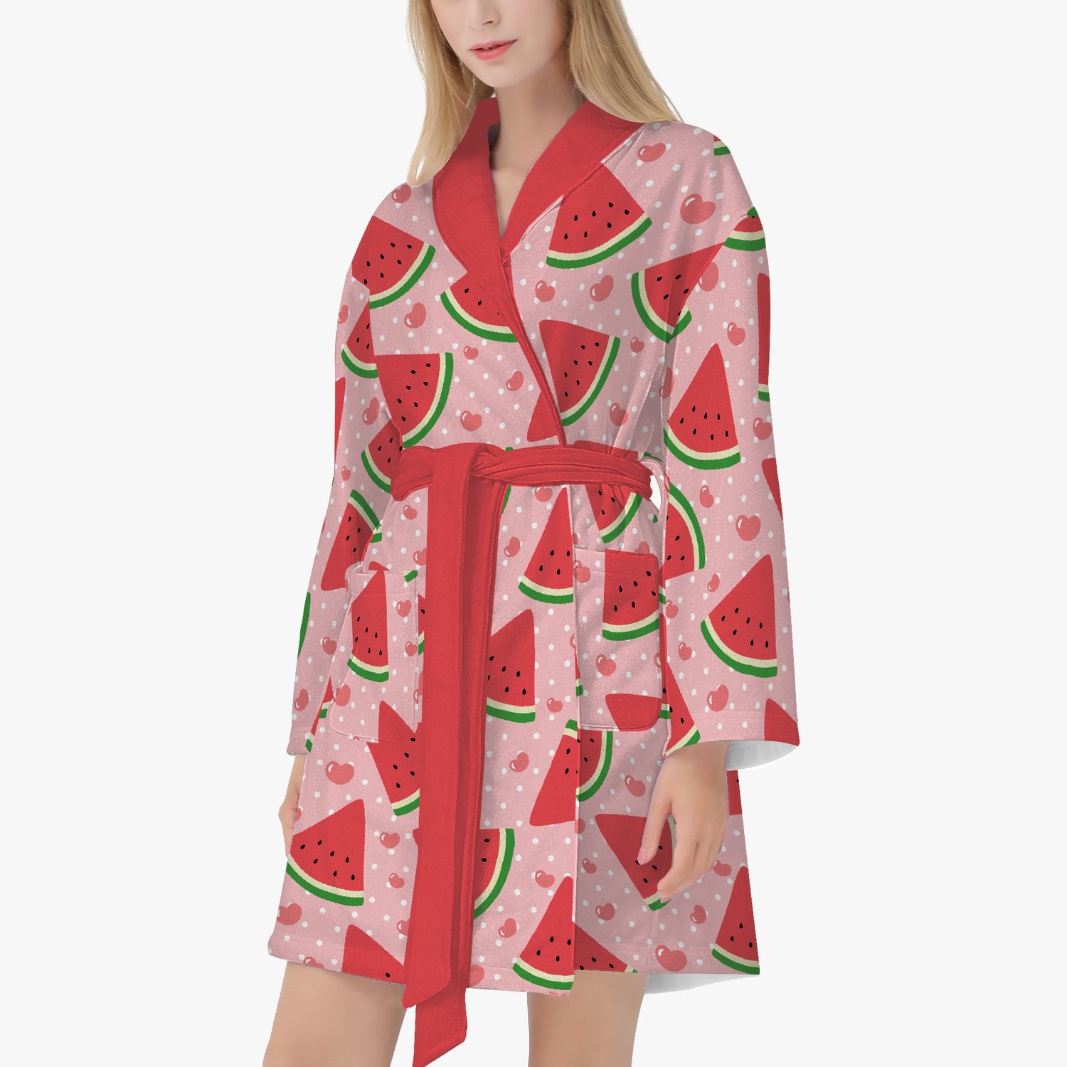 Melon pattern bathrobe