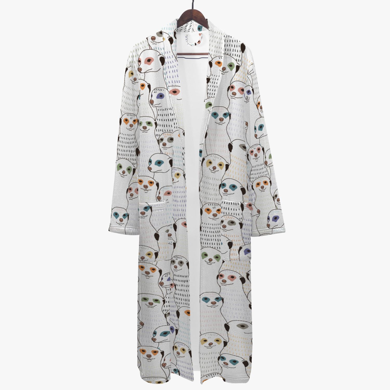 White cartoon meerkat bathrobe