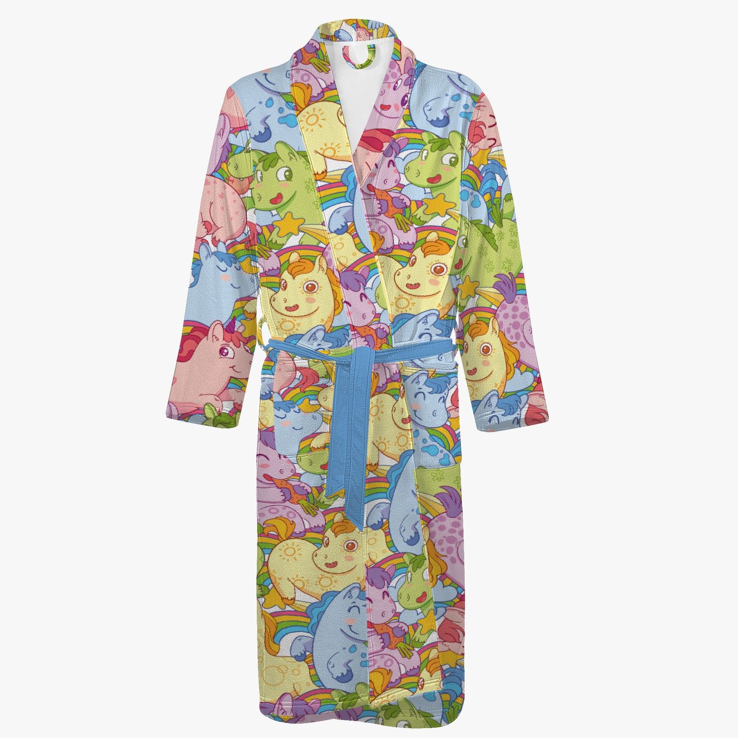 Colorful rainbow horses bathrobe - father-daughter beauty day