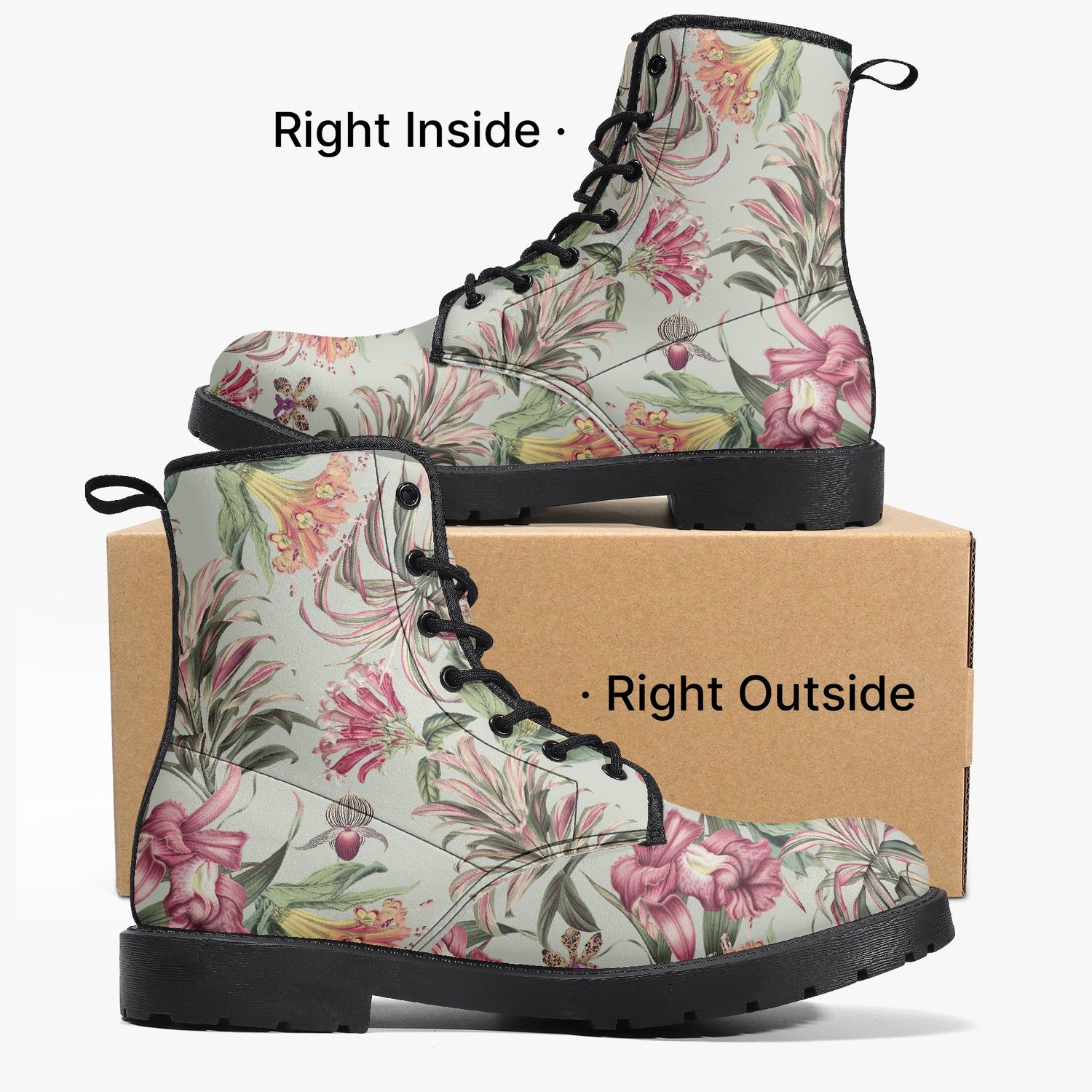 Exotic tropical leather boots