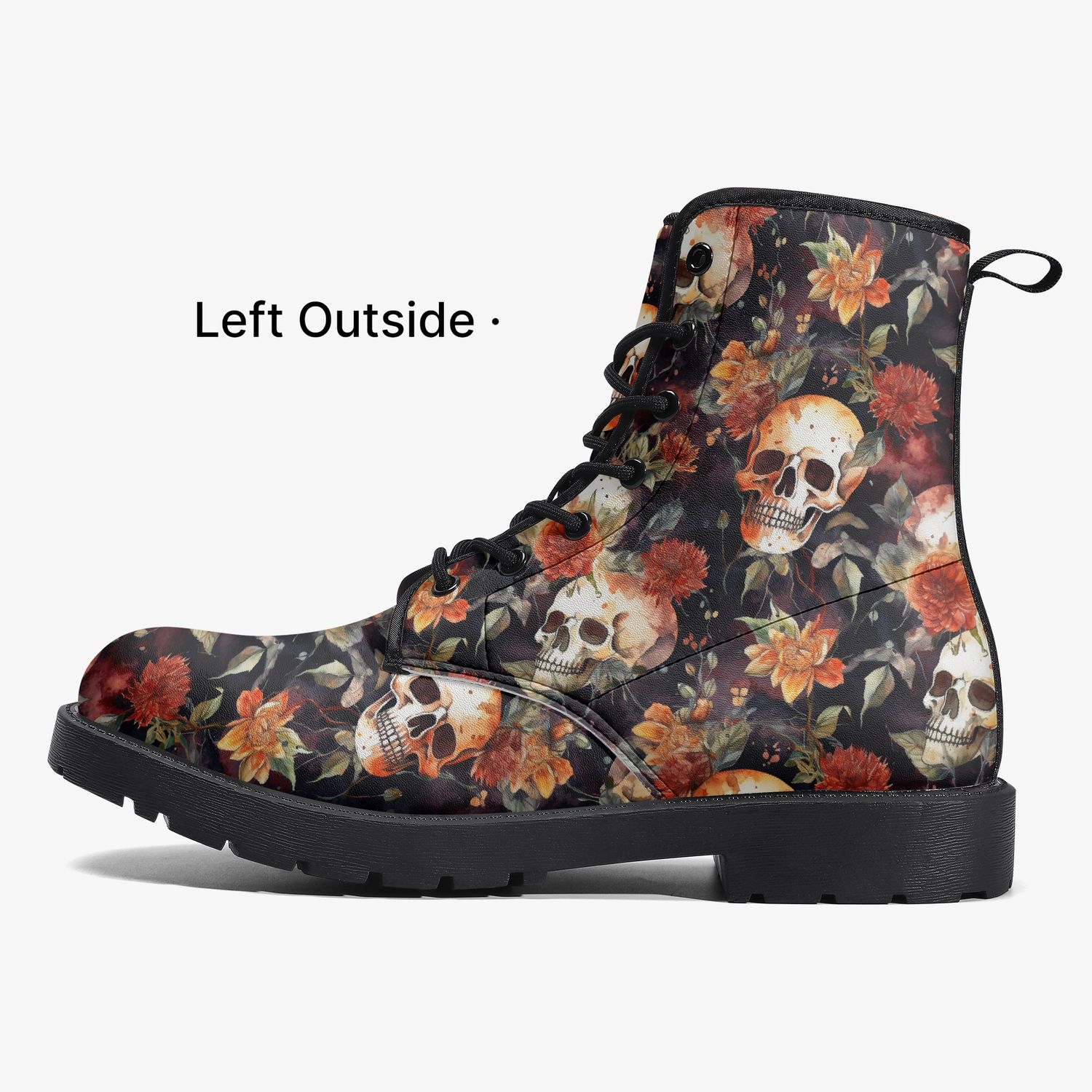 Gothic skull leather boots