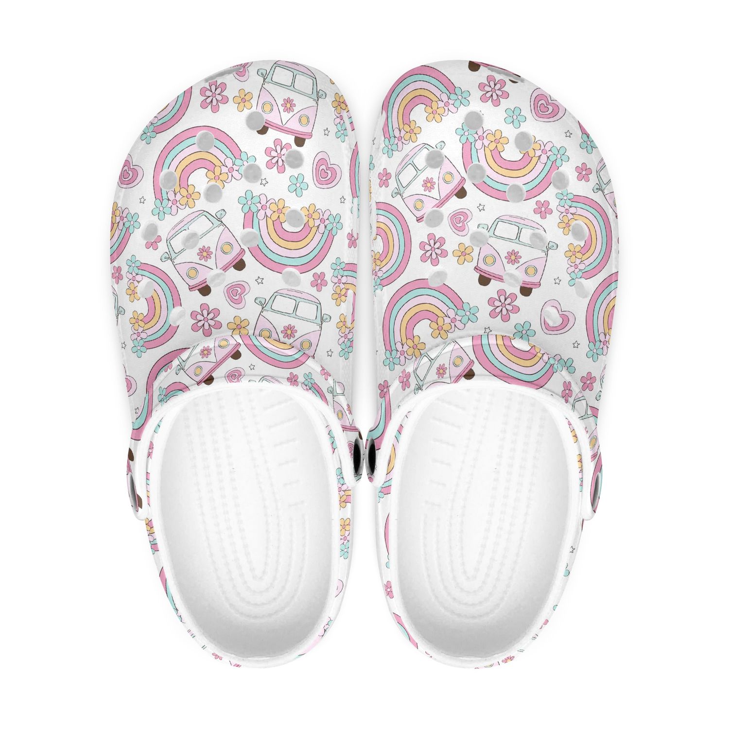 Colorful clogs - VW Bulli and rainbow